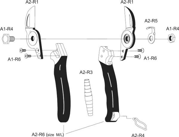 A2 - Double-cut pruning shears (size ML)