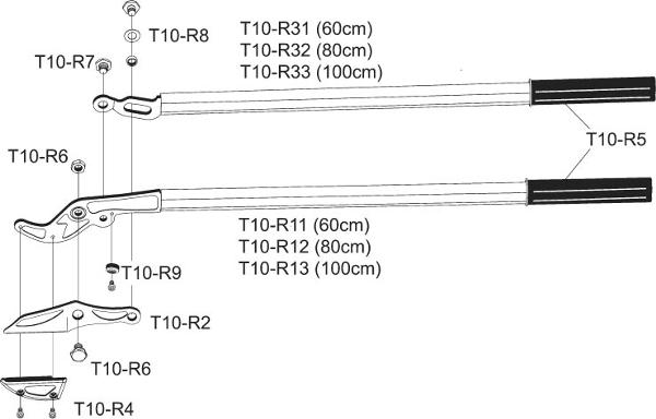 T-REX - T10 - Straight anvil branch-cutters with lever