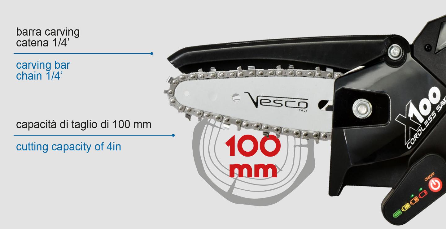 X100 - CORDLESS 100mm chain pruner